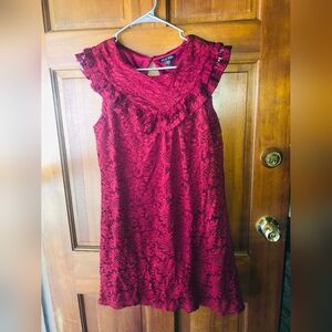 As U Wish Burgundy Lace Midi Dress
